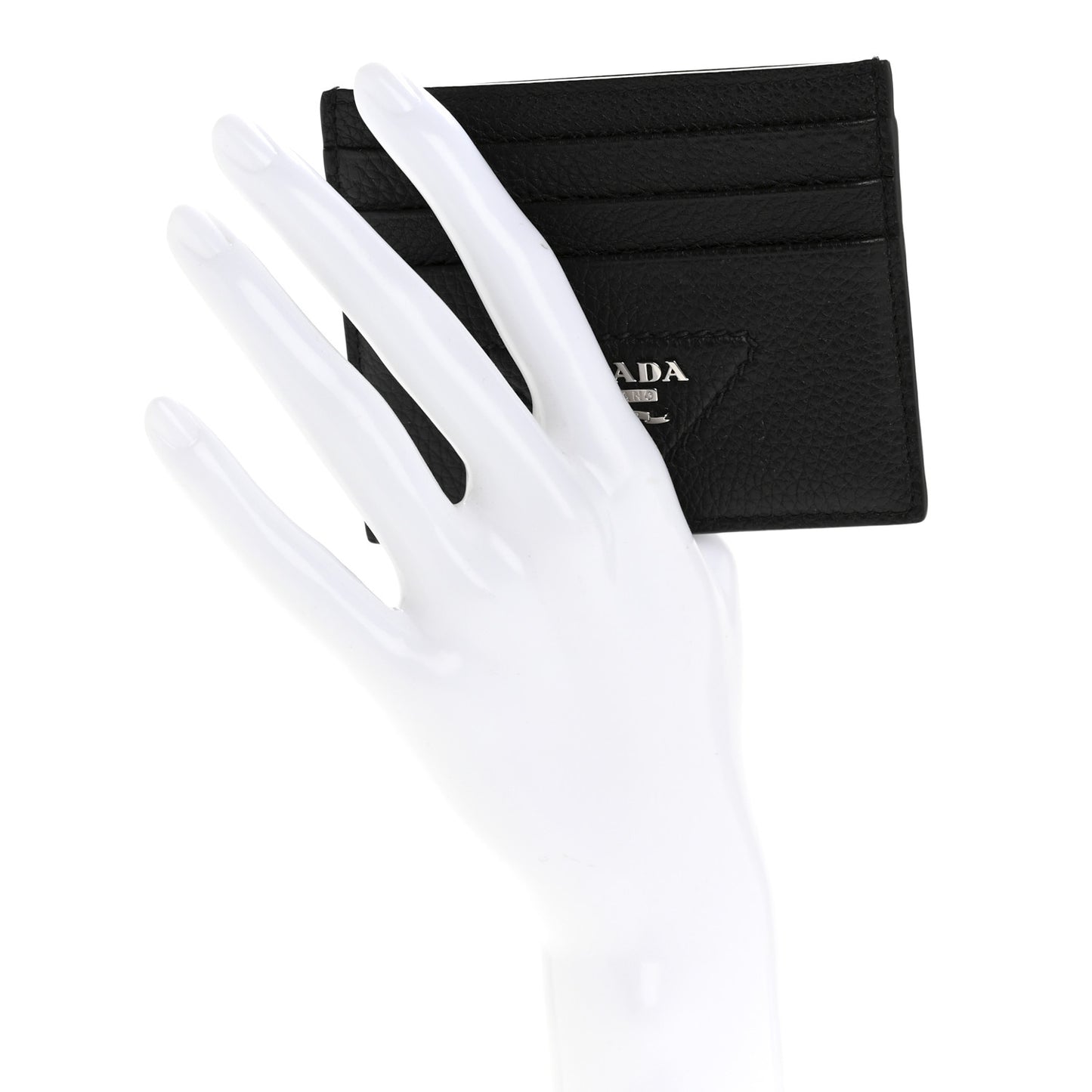 Vitello Daino Triangle Card Holder Black