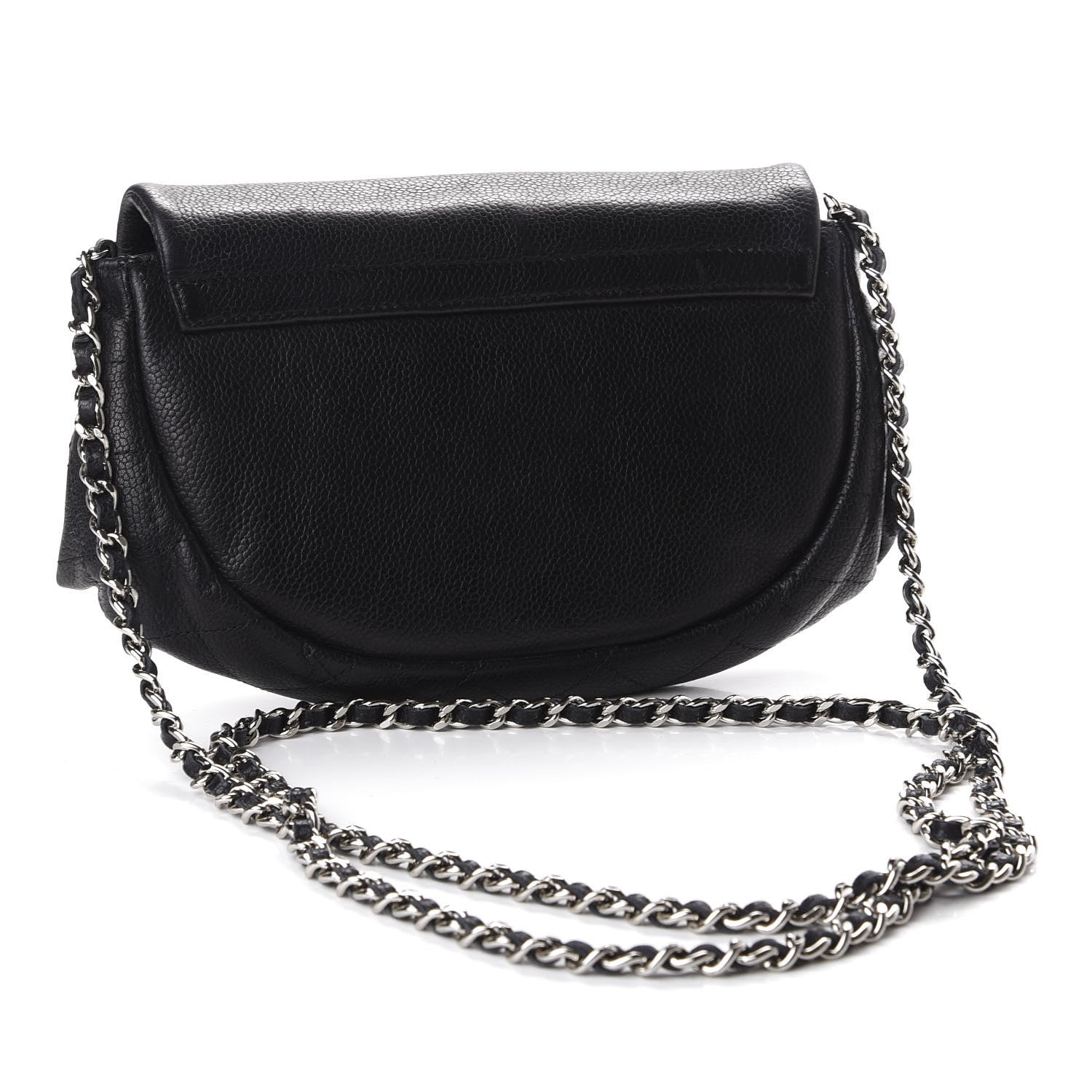 Chanel Caviar Half Moon Wallet On Chain WOC Black 2 of 10