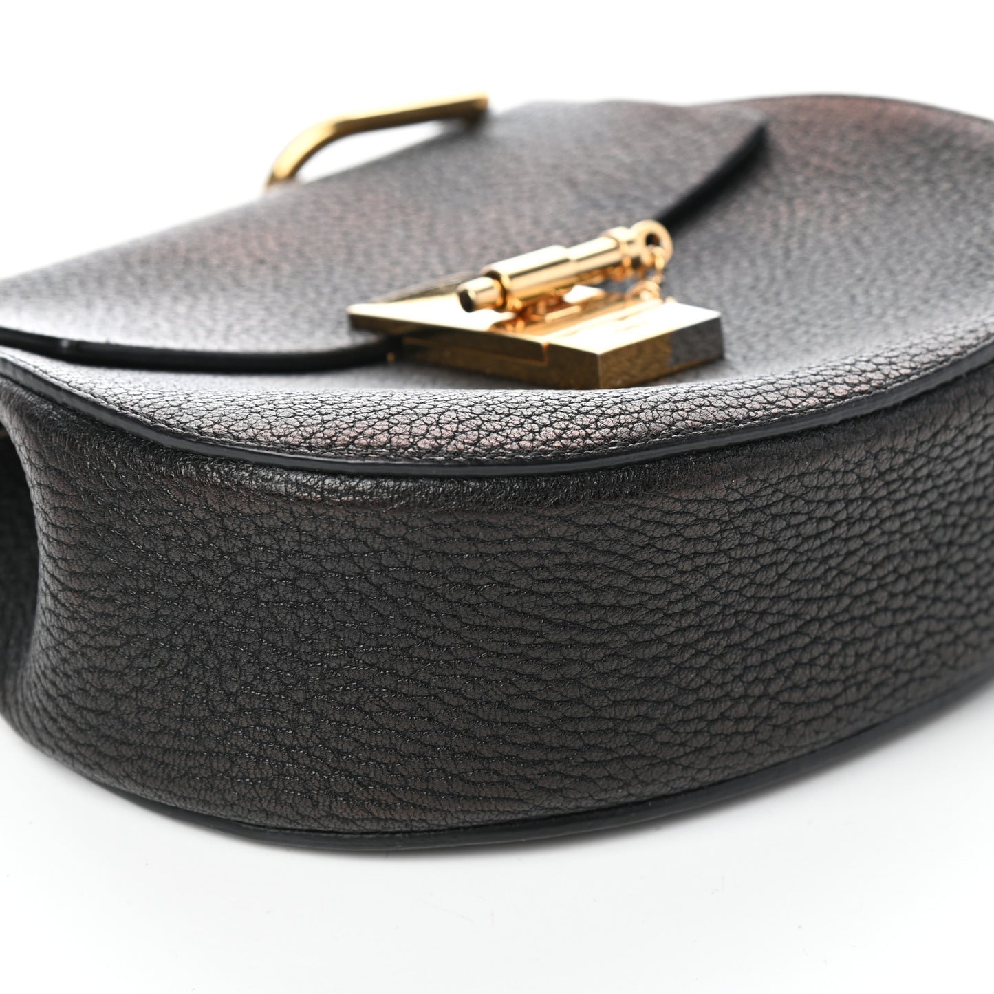 Grained Lambskin Mini Drew Shoulder Bag Black