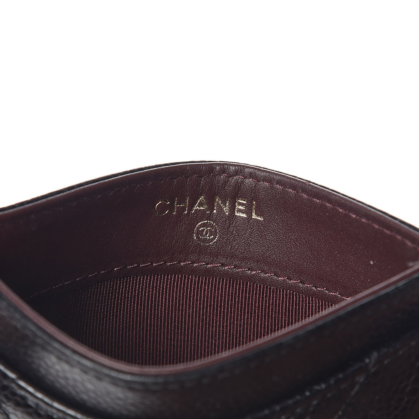 Caviar Quilted Card Holder Black