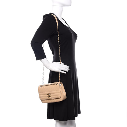 Chanel Shiny Goatskin Diagonal Quilted Small Flap Beige 2 of 10