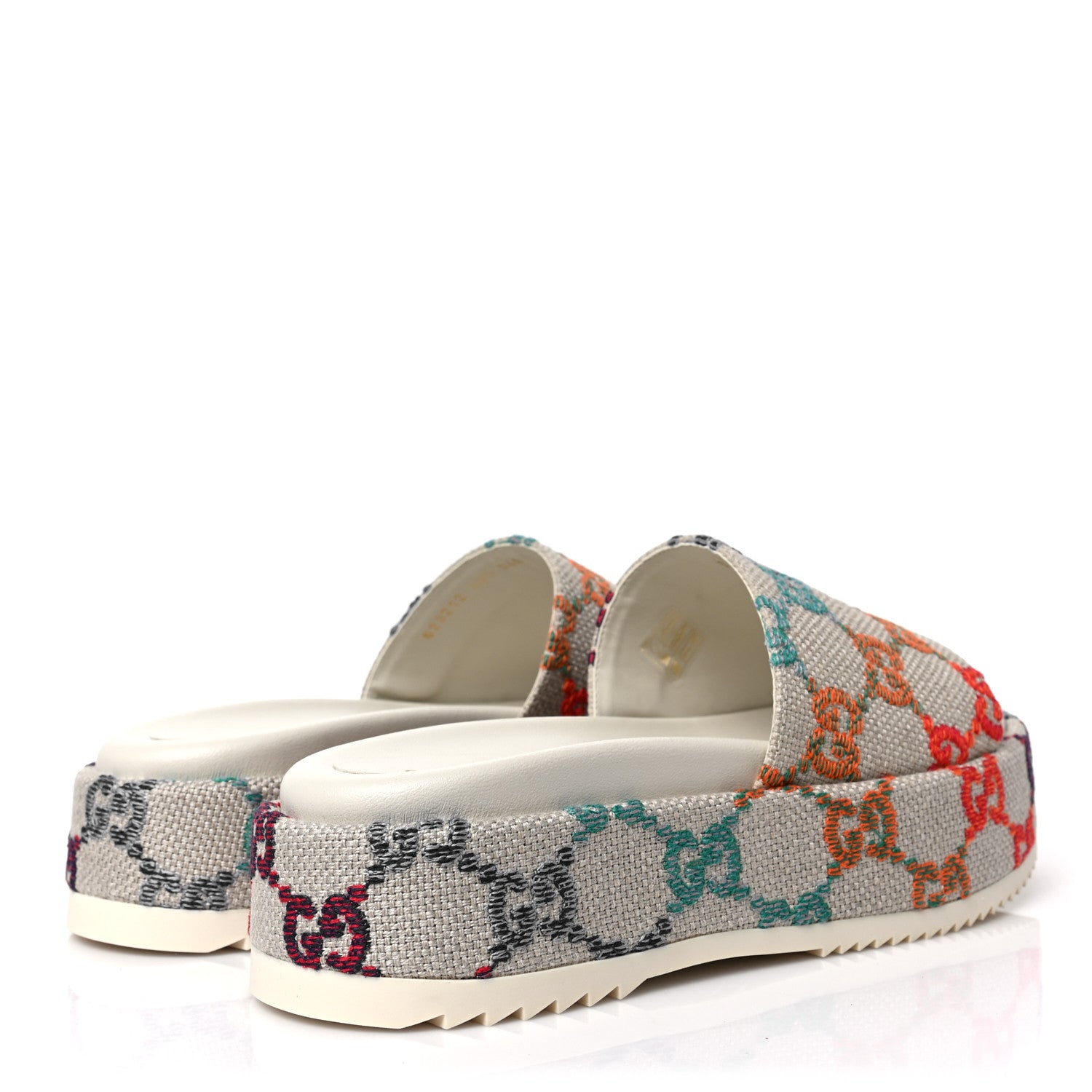 Gucci Linen Psychedelic Mini GG Monogram Angelina Platform 55mm Slide Sandals 40.5 Multicolor 4 of 10