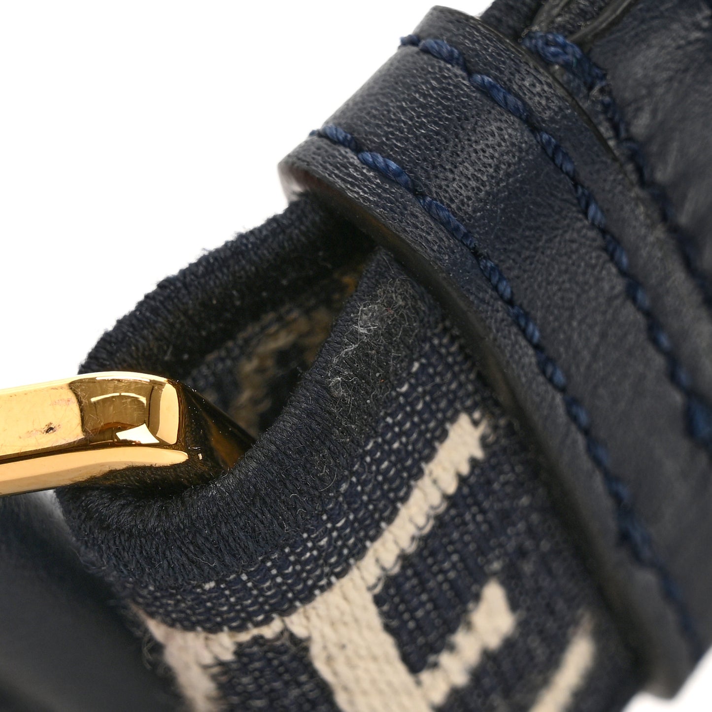 Calfskin Jacquard Anagram Strap Deep Navy