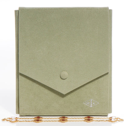 Van Cleef & Arpels 18K Yellow Gold Carnelian 10 Motifs Vintage Alhambra Necklace 5 of 5