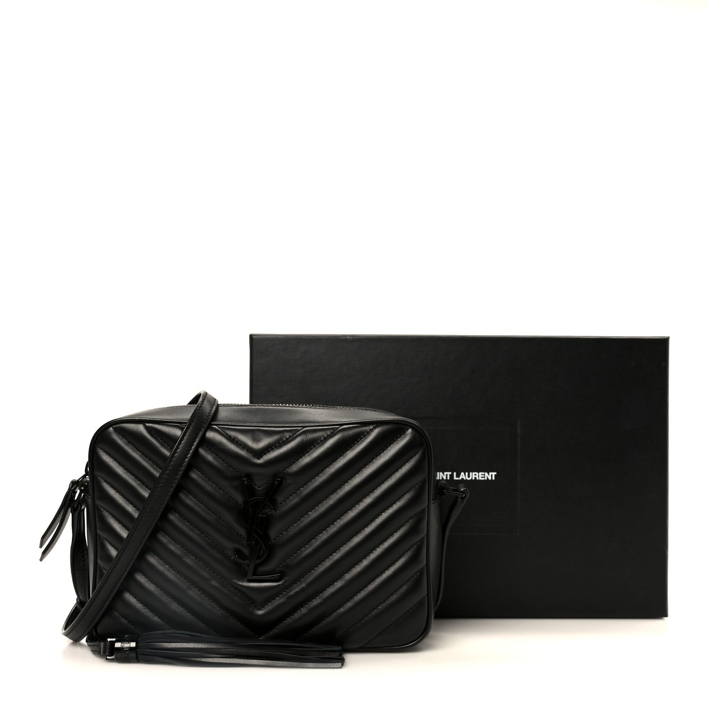 Calfskin Matelasse Monogram Monochrome Lou Camera Bag Black