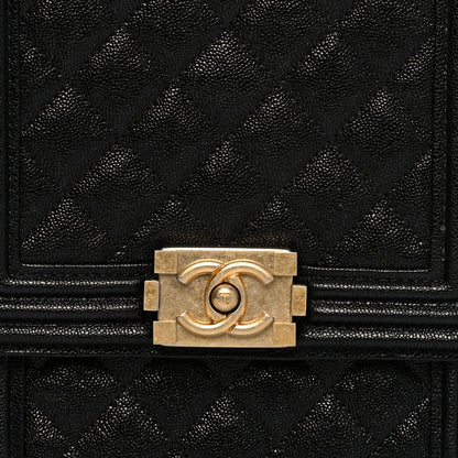 Chanel Caviar Quilted North South Boy Flap Black 8 of 10