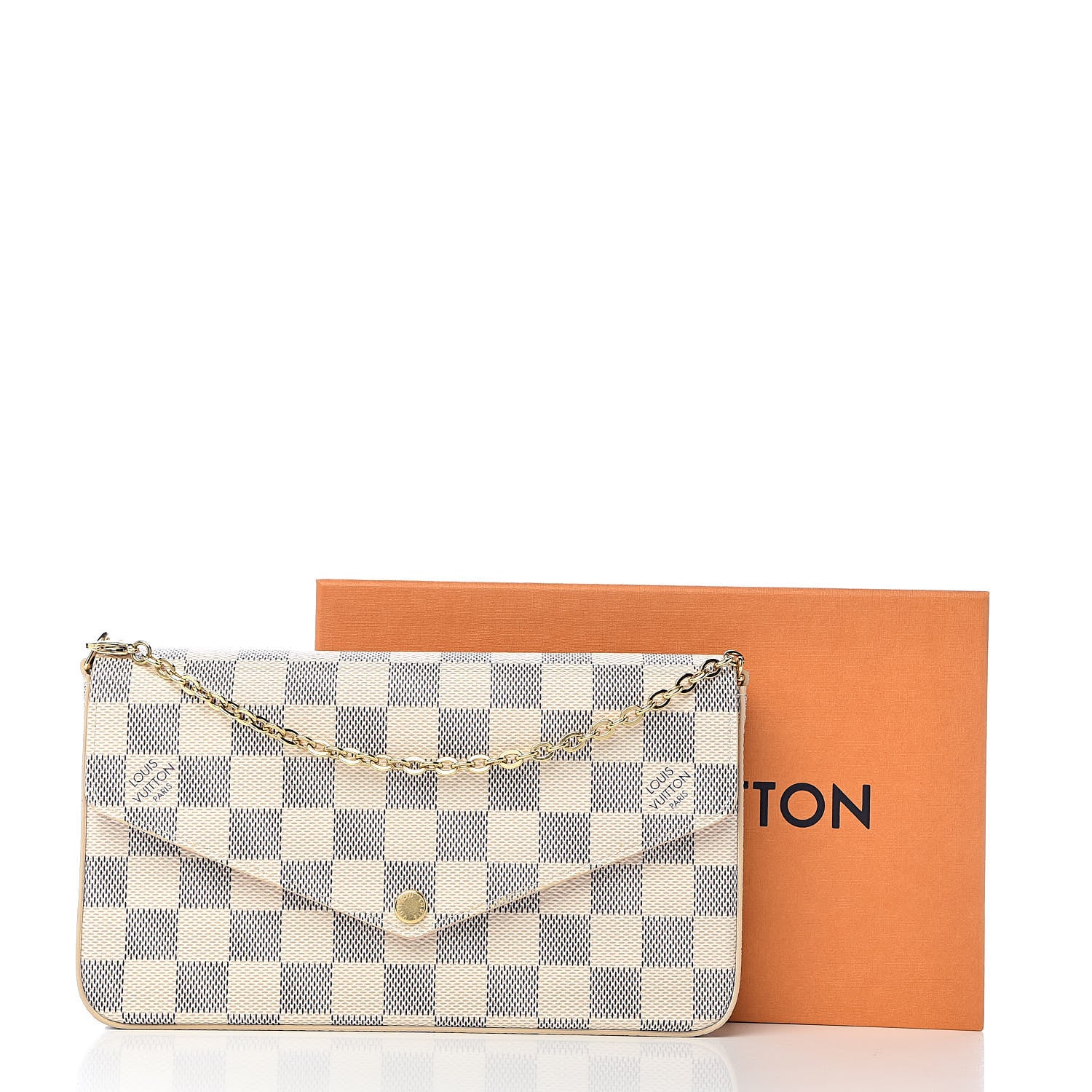 Louis Vuitton Damier Azur Pochette Felicie Chain Wallet Rose Ballerine 12 of 12