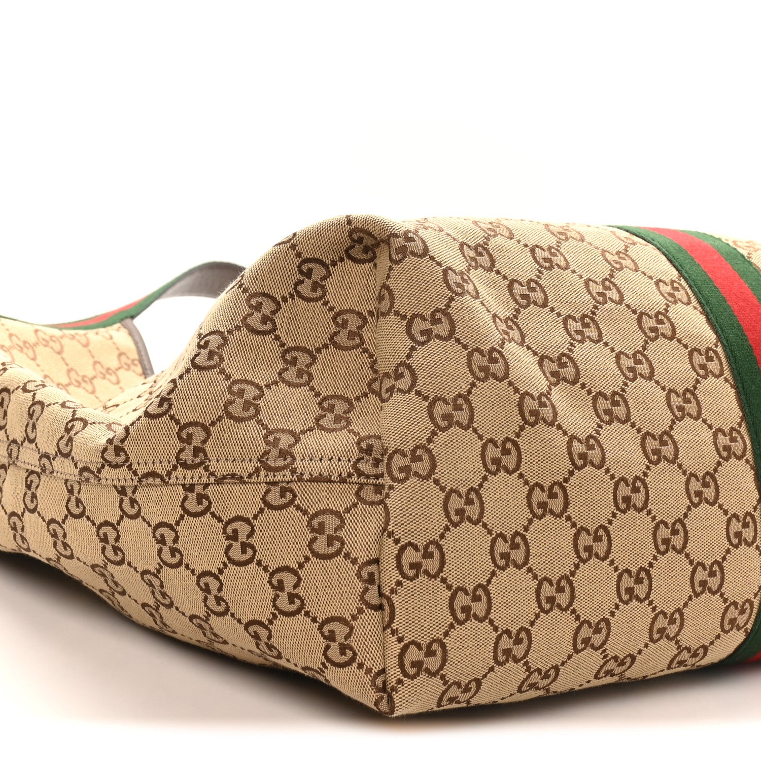 Gucci GG Monogram Web Large Giglio Tote Beige Brown 9 of 10