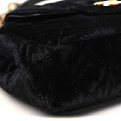 Chanel Velvet Quilted Small Wavy CC Hobo Black 9 of 12