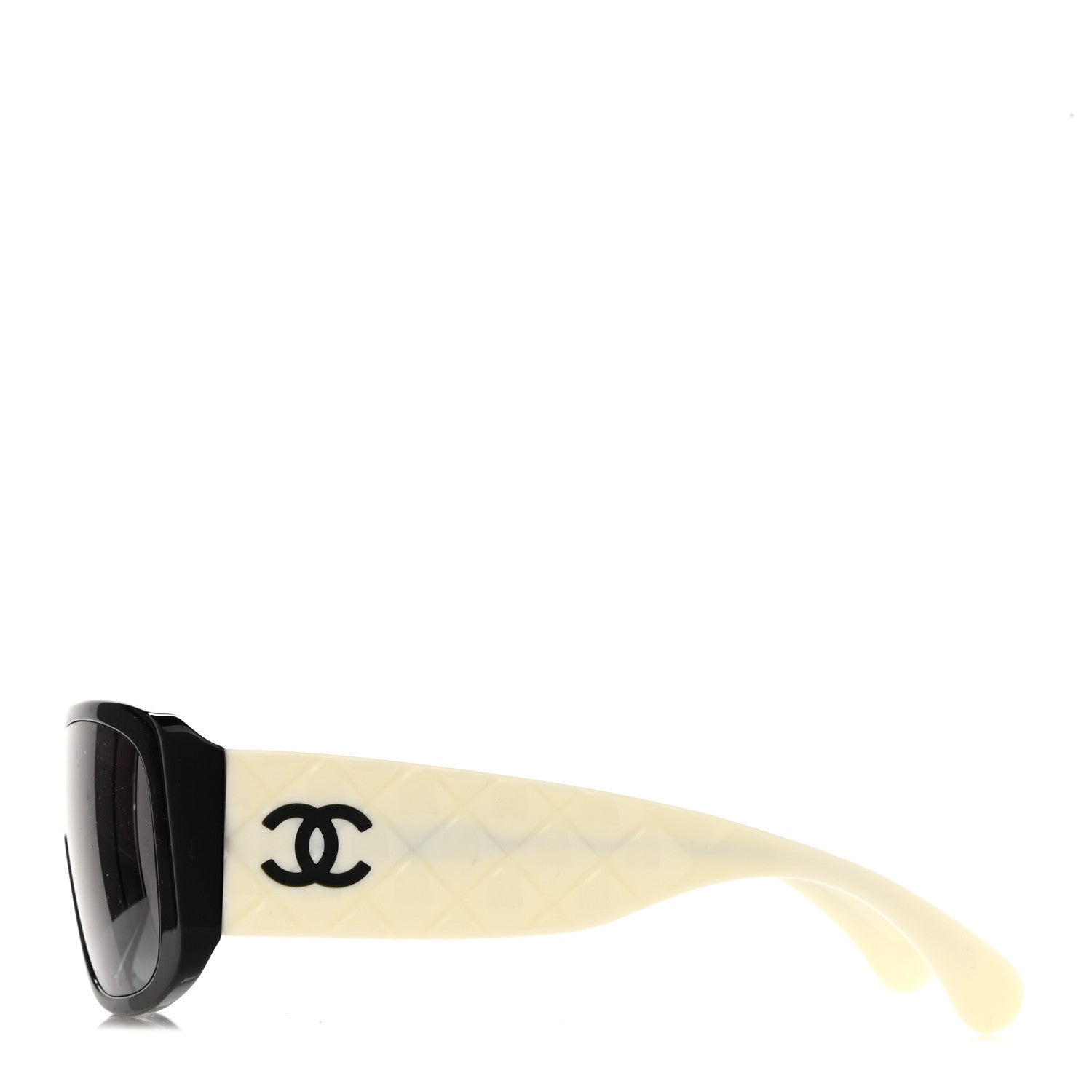 Chanel Acetate Shield Sunglasses 71466 White Black 3 of 9