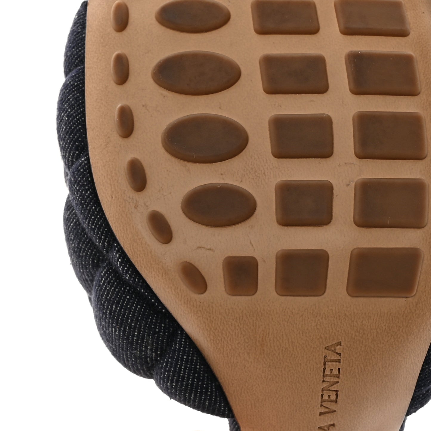 Denim Matelasse Padded Mule Sandals 39 Indigo