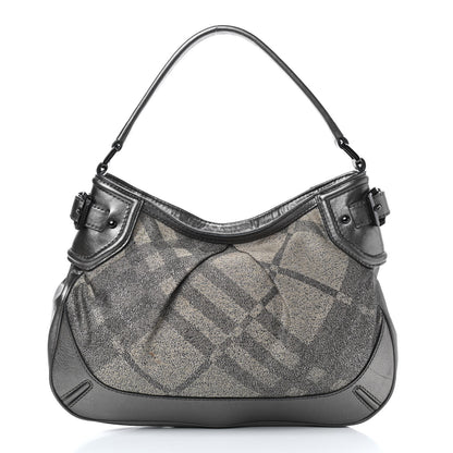 Burberry Shimmer Check Medium Fairby Hobo Pewter 1 of 9