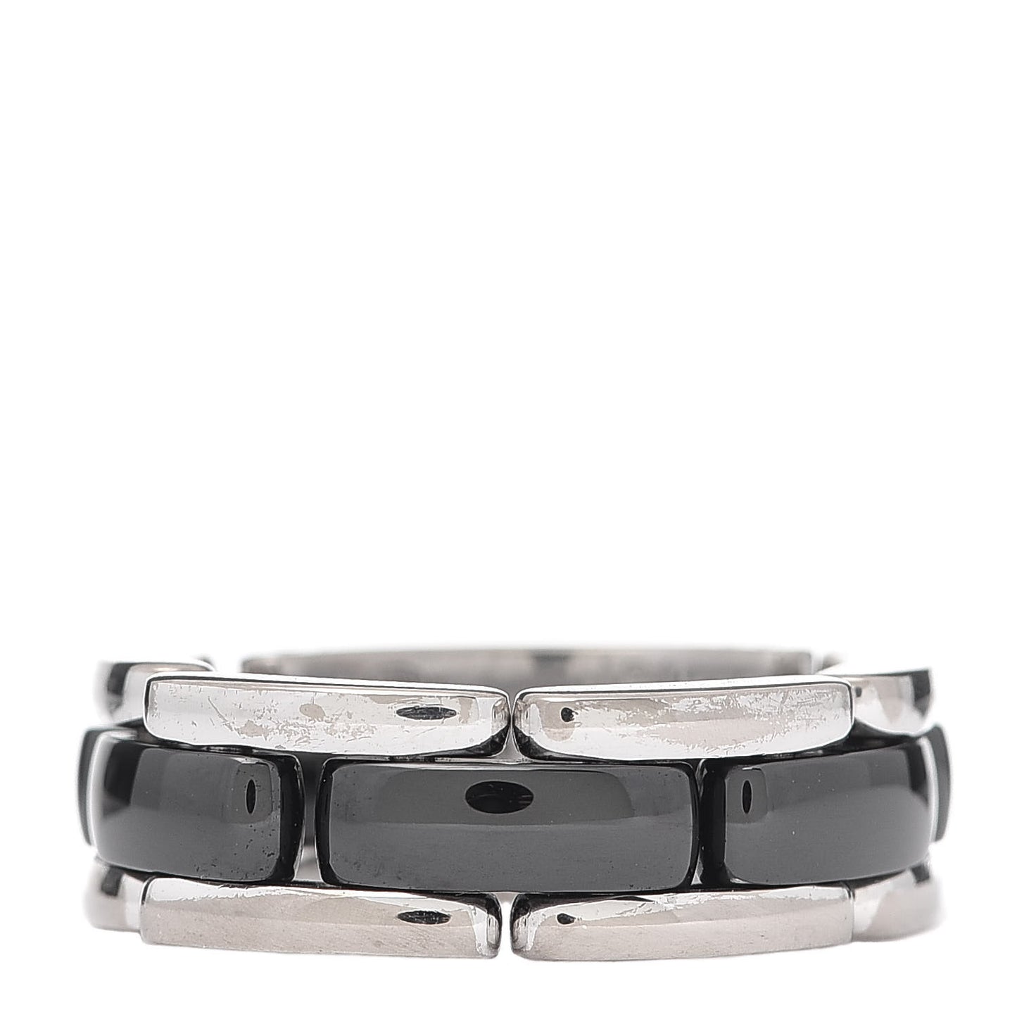 18K White Gold Black Ceramic Medium Ultra Ring 51 5.75