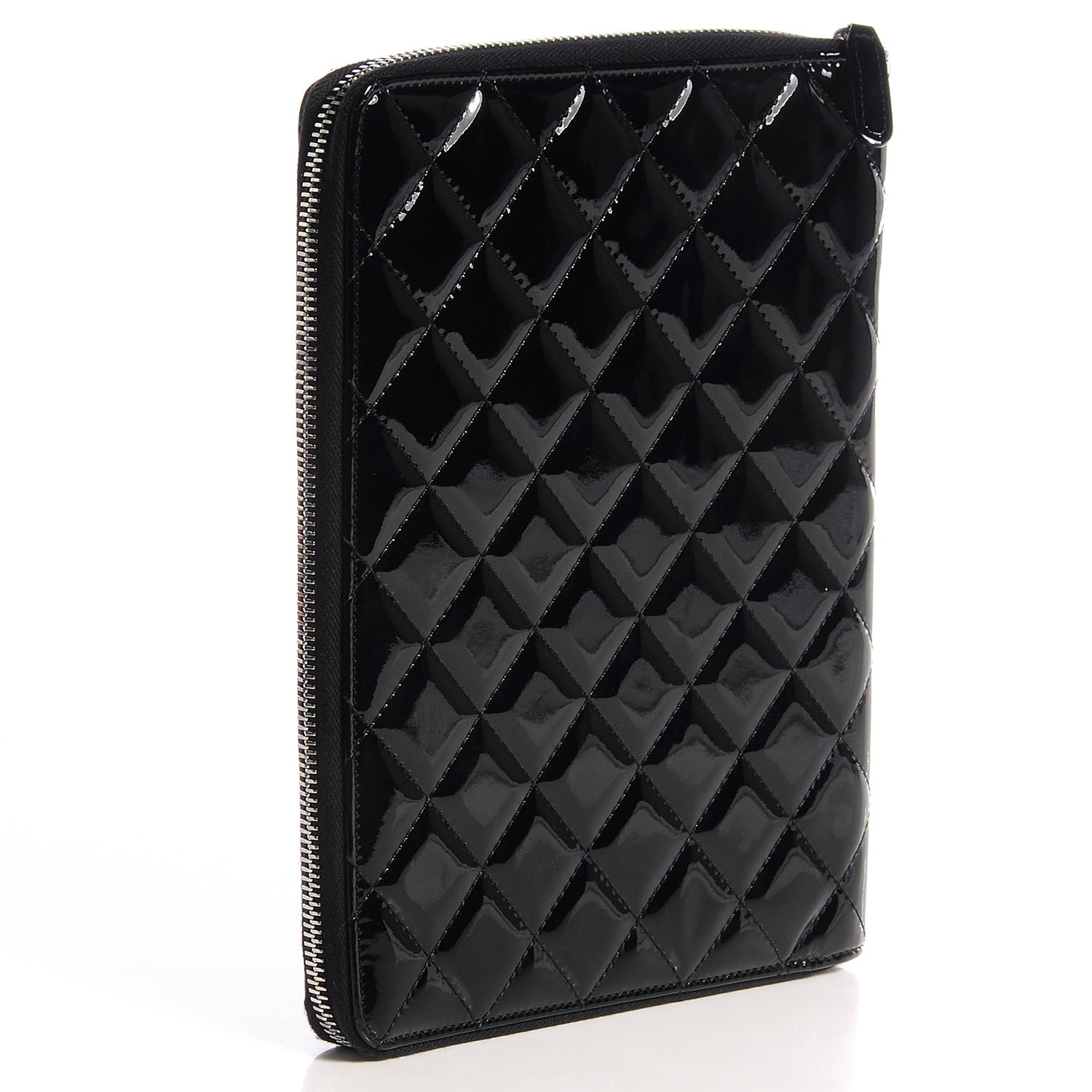 Chanel Patent Quilted Large Zip Around Agenda Black 3 of 8