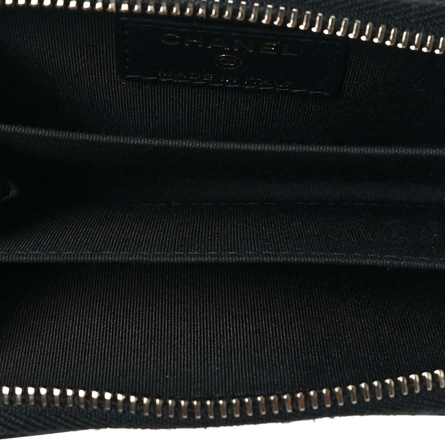 Caviar Sheepskin Chevron Quilted Vintage Mademoiselle Zip Coin Purse Black