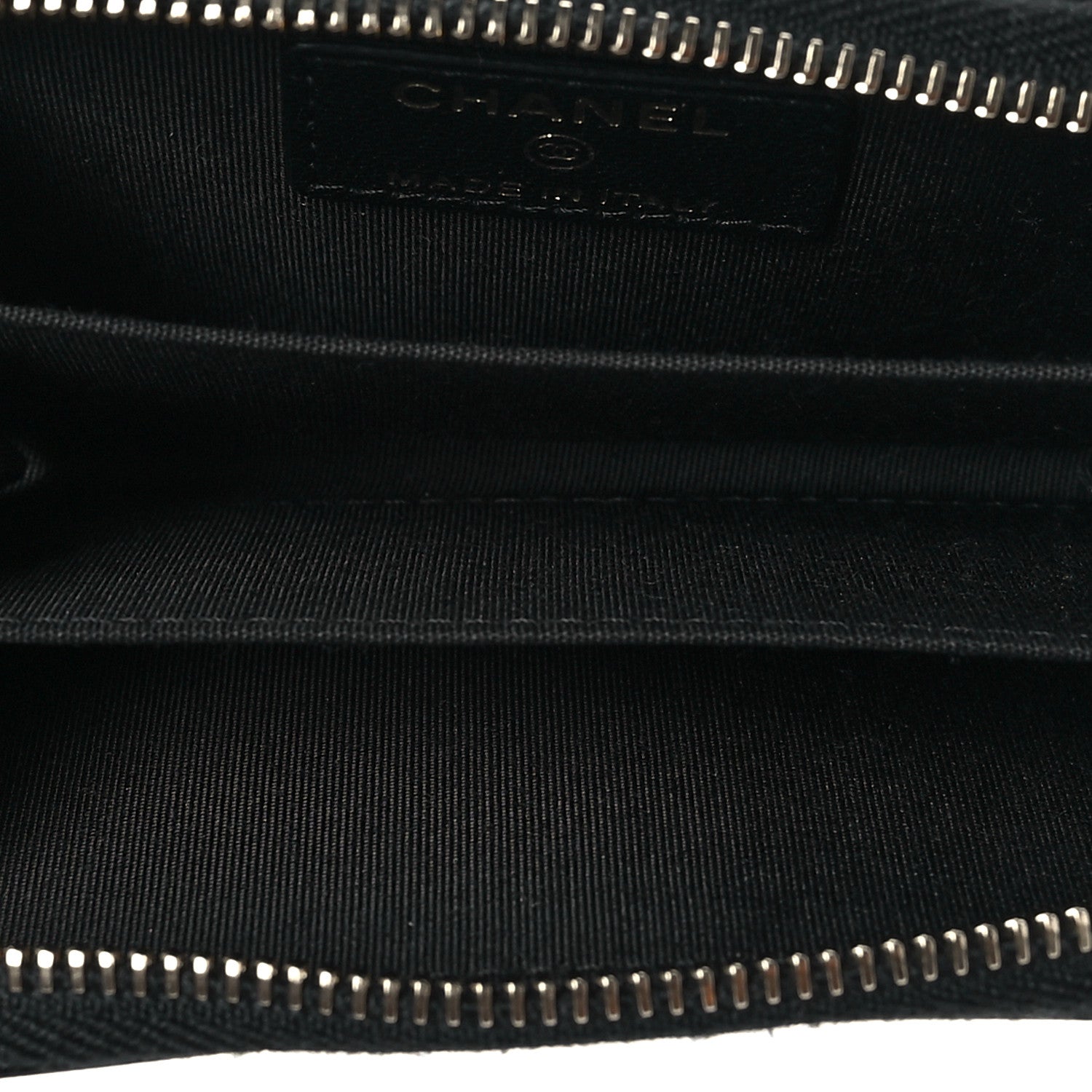 Chanel Caviar Sheepskin Chevron Quilted Vintage Mademoiselle Zip Coin Purse Black 5 of 8