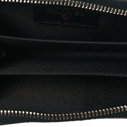Chanel Caviar Sheepskin Chevron Quilted Vintage Mademoiselle Zip Coin Purse Black 5 of 8