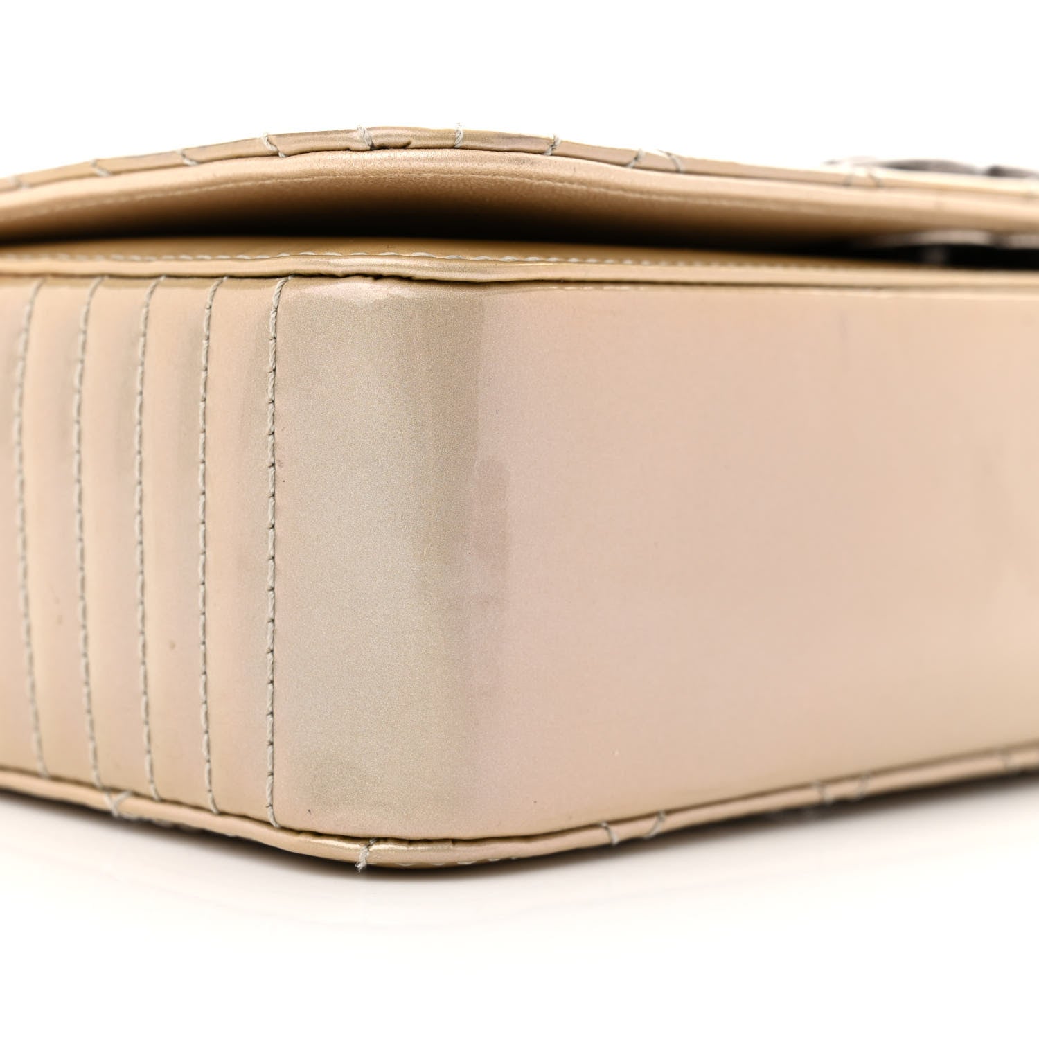 Chanel Patent Quilted Small Coco Boy Flap Light Gold 9 of 11