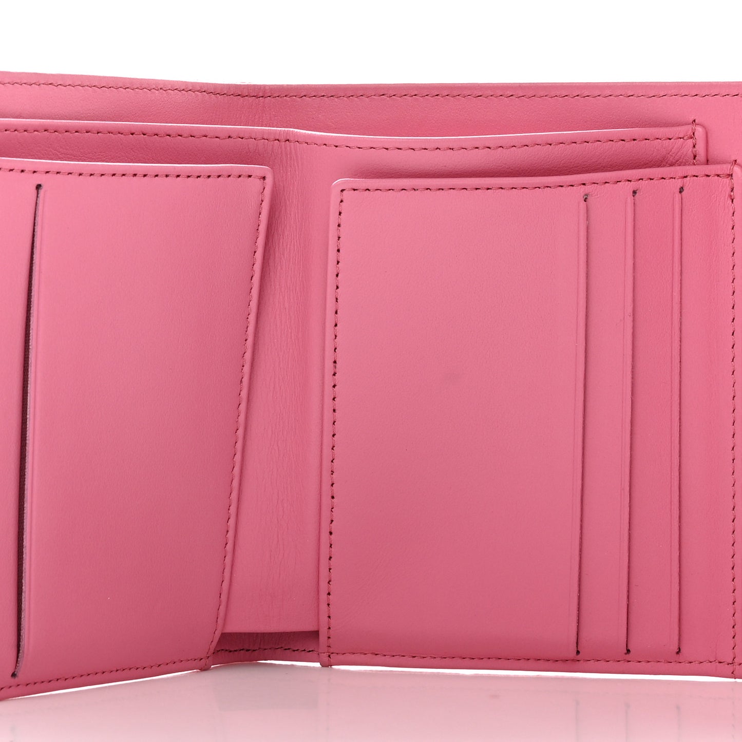 Caviar Quilted Compact Flap Wallet Pink