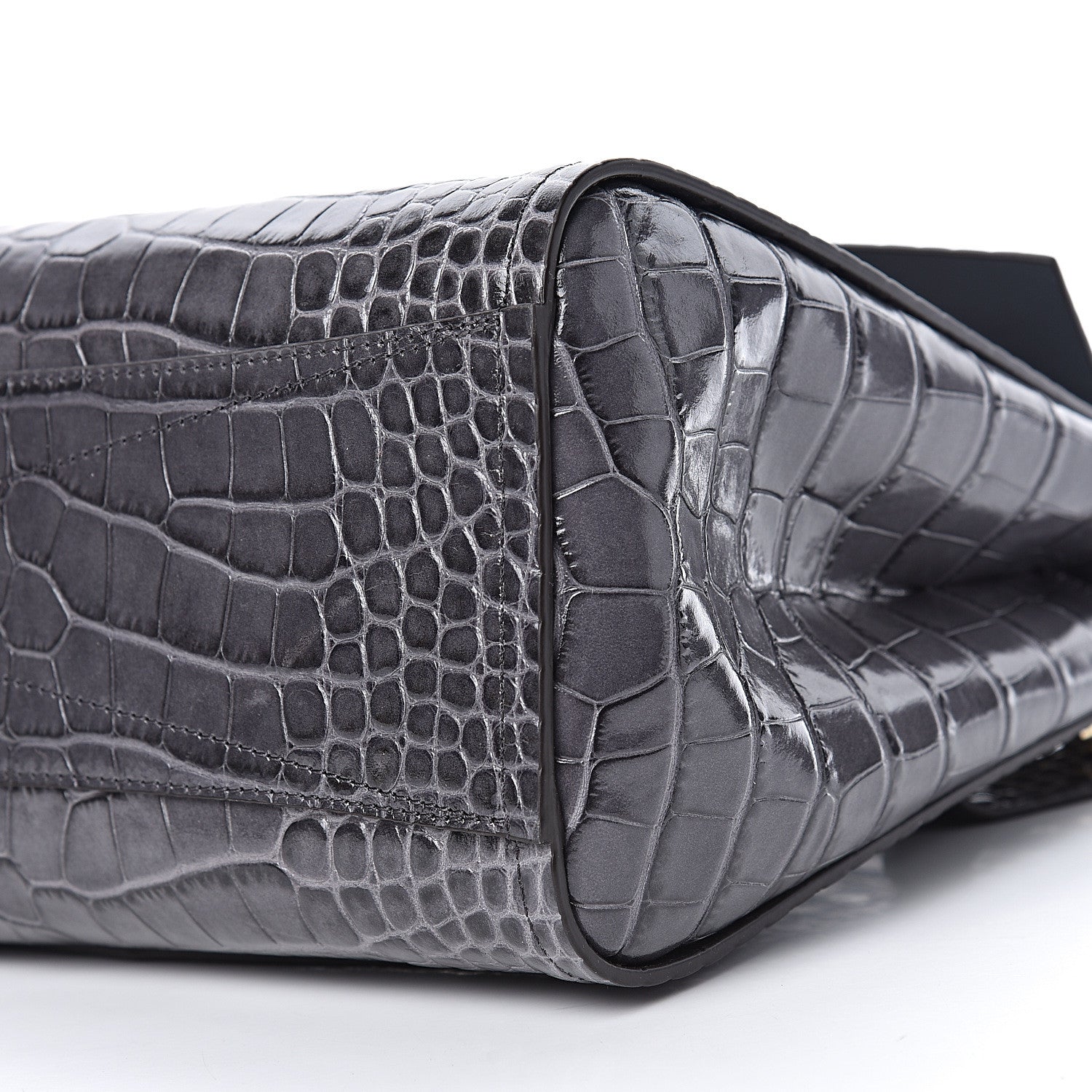 Givenchy Calfskin Crocodile Embossed Small Mystic Shoulder Bag Storm Grey 9 of 9
