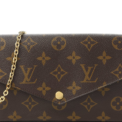 Louis Vuitton Monogram Pochette Felicie Chain Wallet Fuchsia 10 of 11