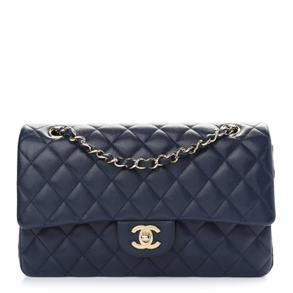 Chanel Caviar Quilted Medium Double Flap Navy 1 of 10