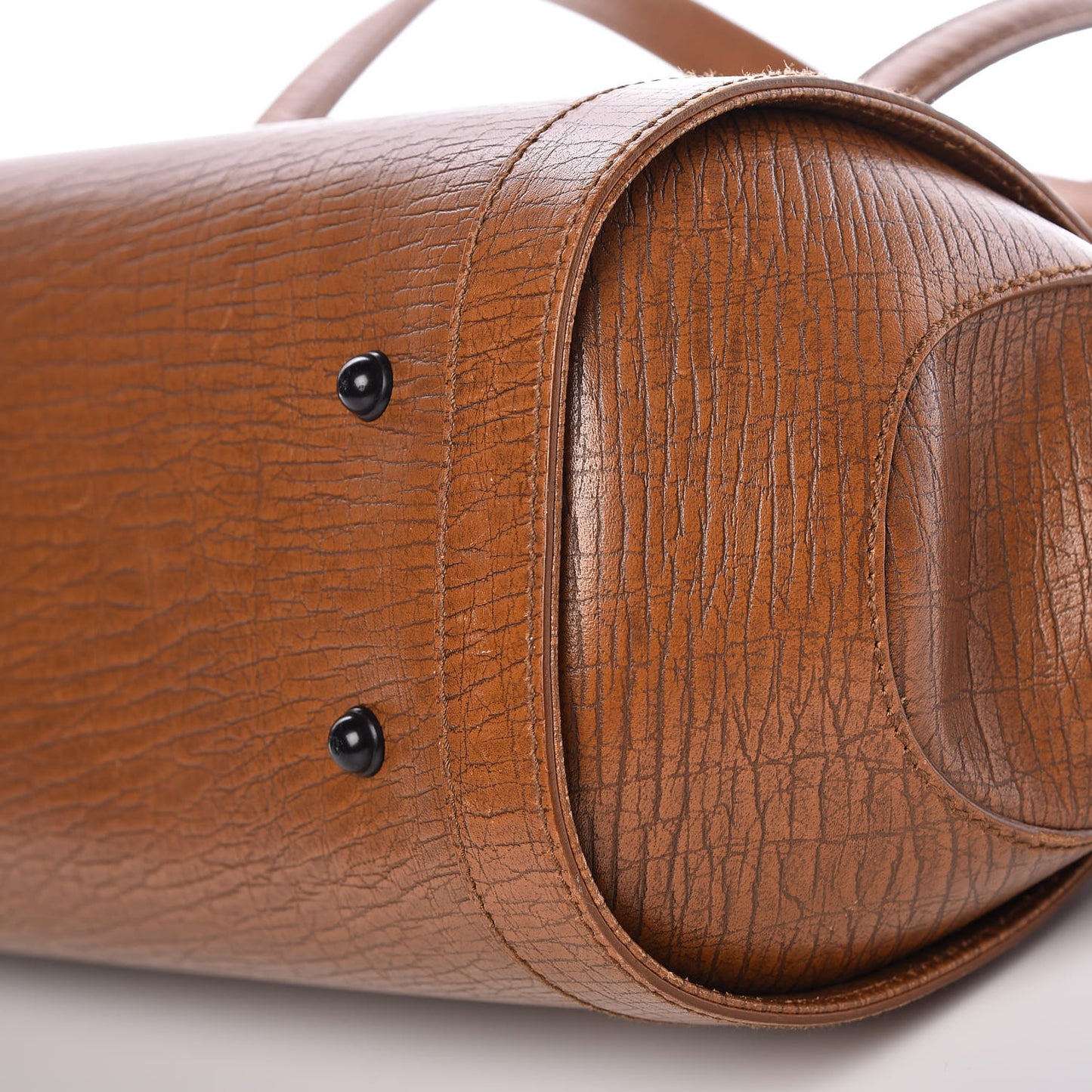 Calfskin Bamboo Bullet Satchel Brown