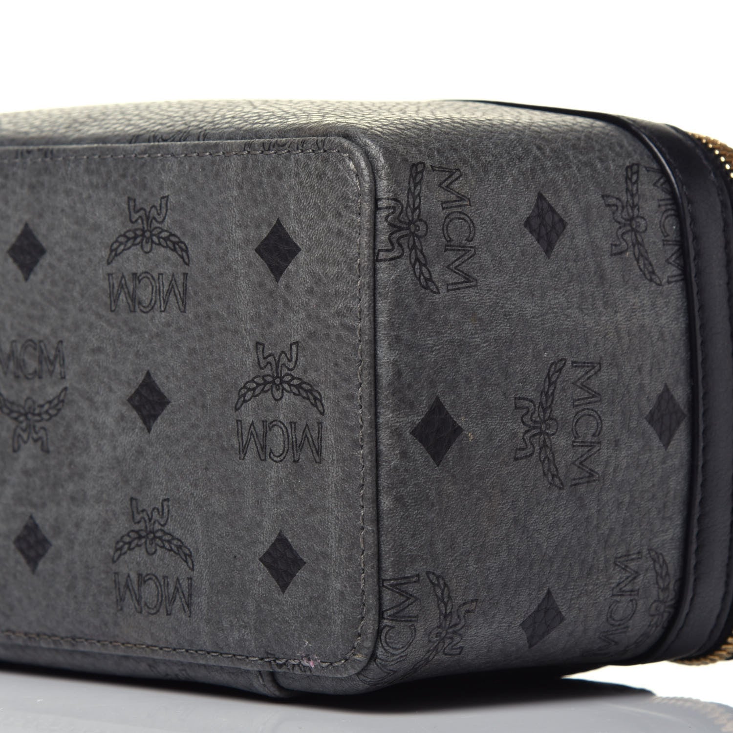 MCM Visetos Vanity Case Dark Grey Black 8 of 8