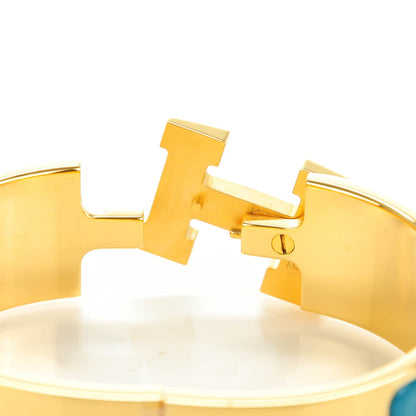 Hermes Enamel Wide Clic Clac H Bracelet GM Bleu Indien 4 of 5