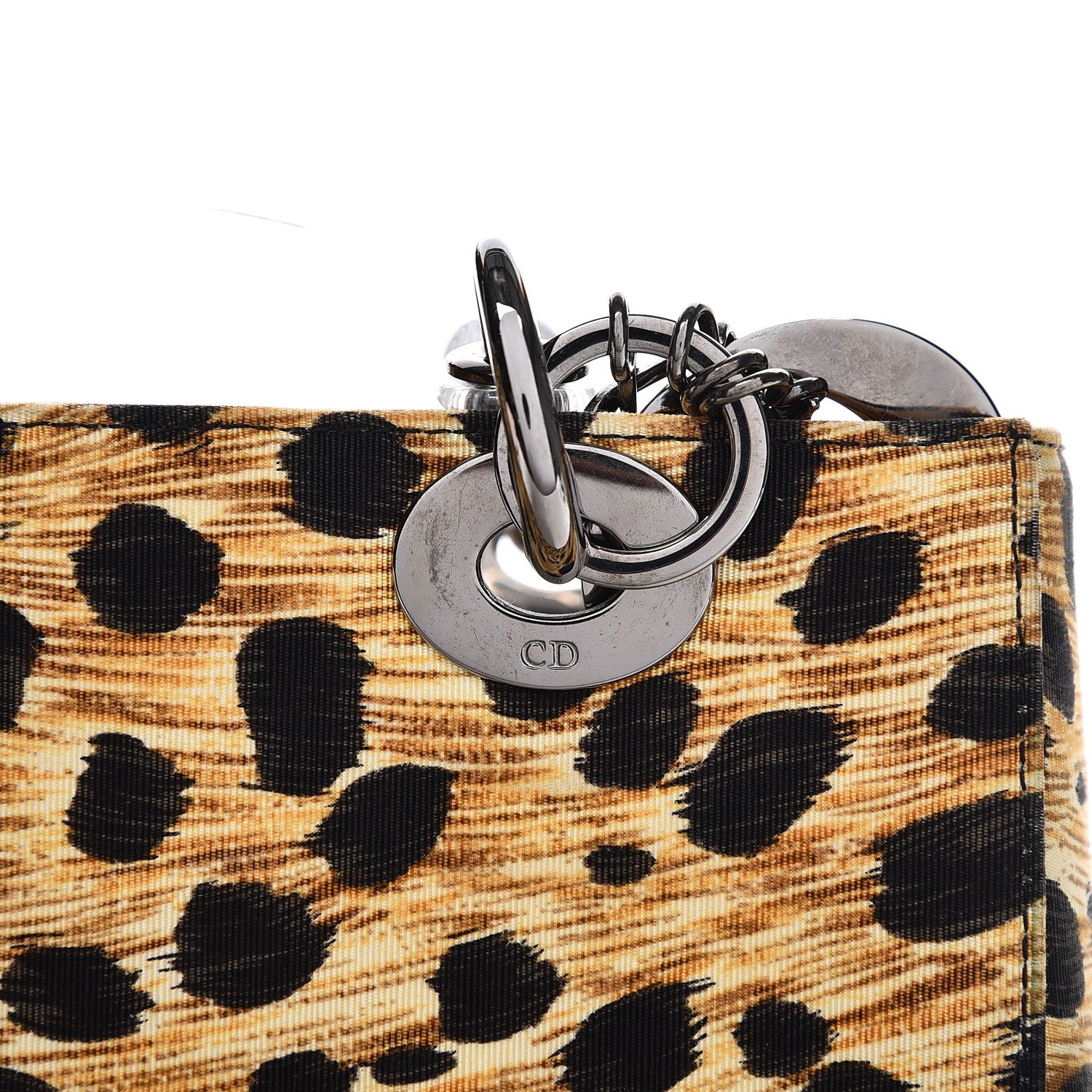 Christian Dior Canvas Leopard Print Medium Lady Dior 12 of 13