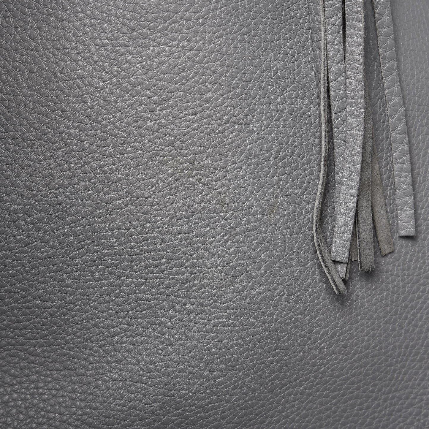 Grained Calfskin C-Rockee Fringe Tote Grey