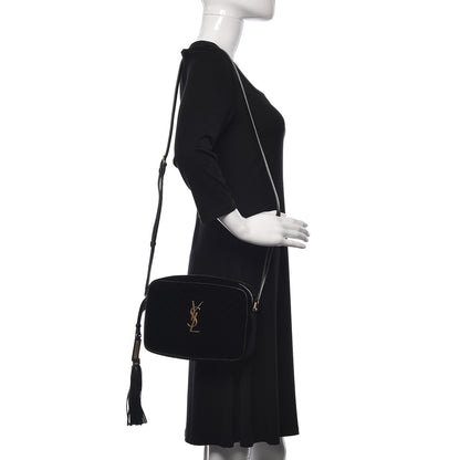 Saint Laurent Velvet Matelasse Monogram Lou Camera Bag Black 2 of 10