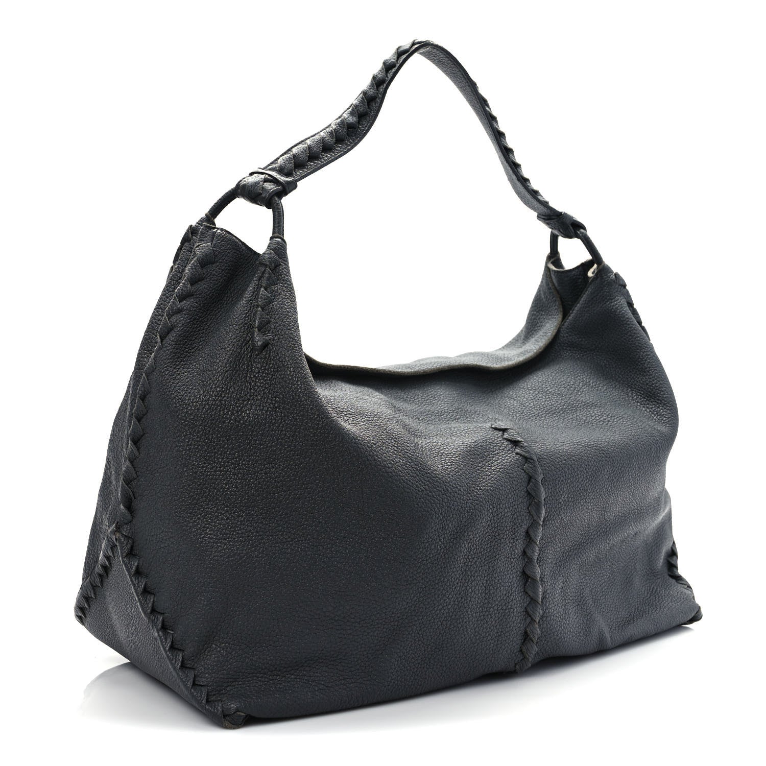 Bottega Veneta Washed Cervo Deerskin Shoulder Bag New Light Grey 3 of 13
