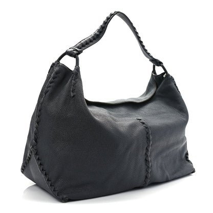 Bottega Veneta Washed Cervo Deerskin Shoulder Bag New Light Grey 3 of 13