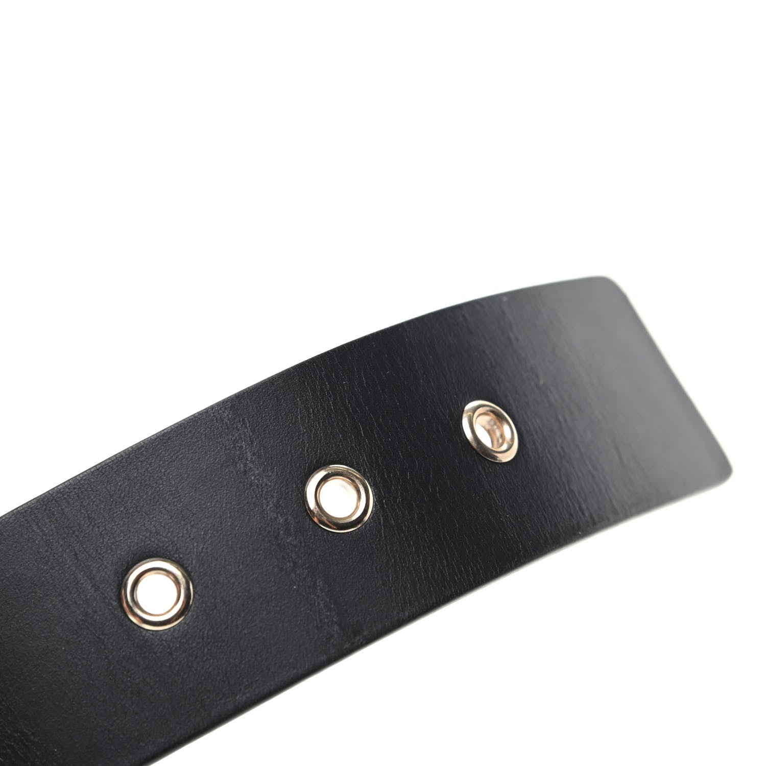 Chanel Calfskin Cross Stitch Grommet Belt 80 32 Black 5 of 5