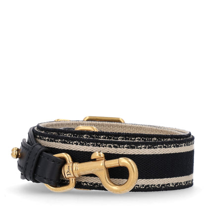 Christian Dior Canvas Embroidered Adjustable Shoulder Strap Black 1 of 4