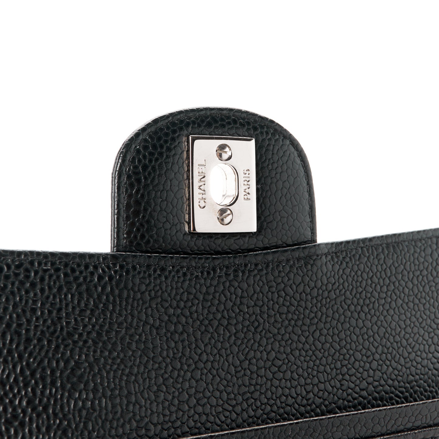 Caviar Quilted Medium Double Flap Black