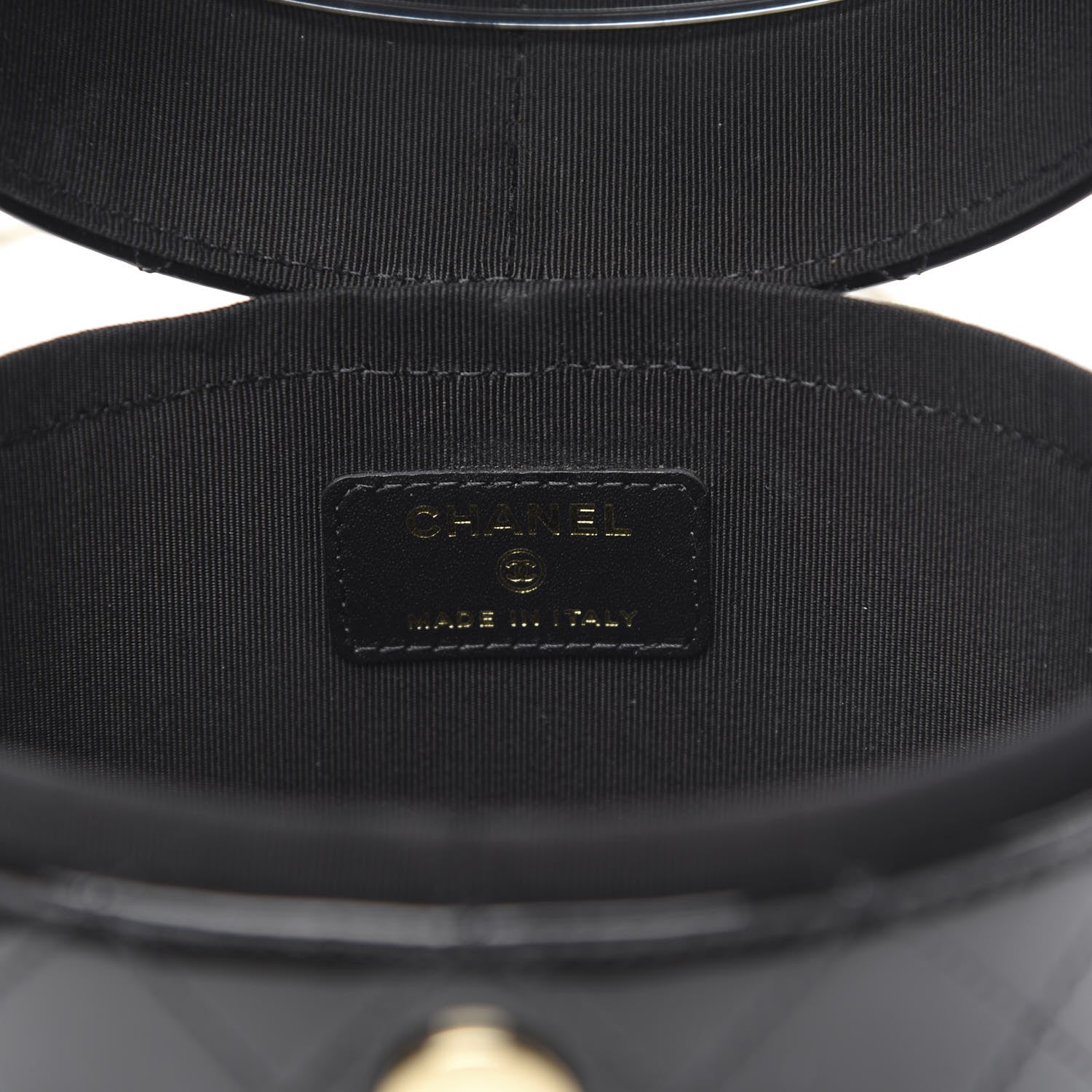 Chanel Patent Quilted Round Clutch With Chain Black 6 of 10
