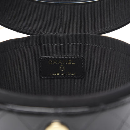 Chanel Patent Quilted Round Clutch With Chain Black 6 of 10