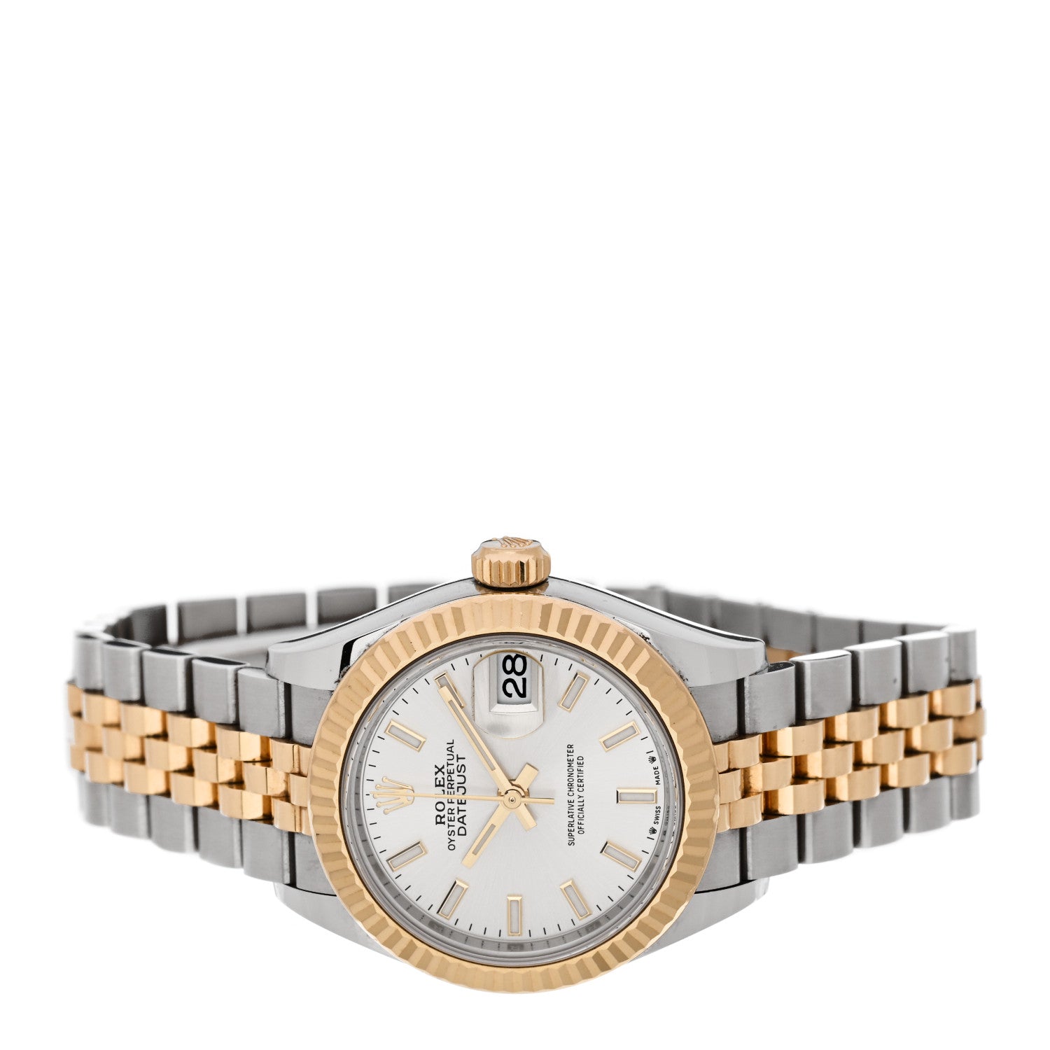 Rolex Stainless Steel 18K Yellow Gold 28mm Oyster Perpetual Datejust Watch Silver 279173 2 of 5