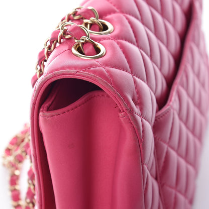 Chanel Lambskin Quilted Jumbo Mademoiselle Chic Flap Fuchsia 14 of 32