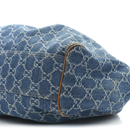Gucci Denim Monogram Medium Sukey Tote Blue 10 of 11