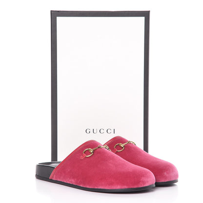 Gucci Softy Velvet Malaga Kid Womens Horsebit River Slippers 37 Light Raspberry Rose 10 of 10