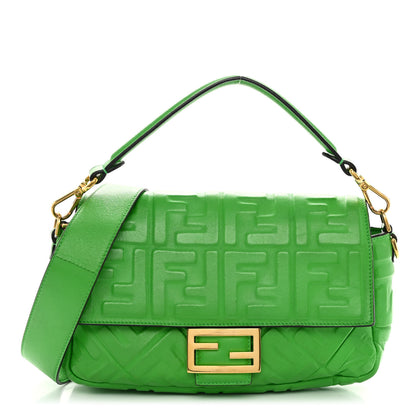Fendi Nappa FF 1974 Embossed Baguette Tomatillo 1 of 10