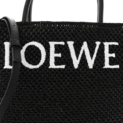 Loewe Raffia Calfskin Standard A4 Tote Bag Black 7 of 9