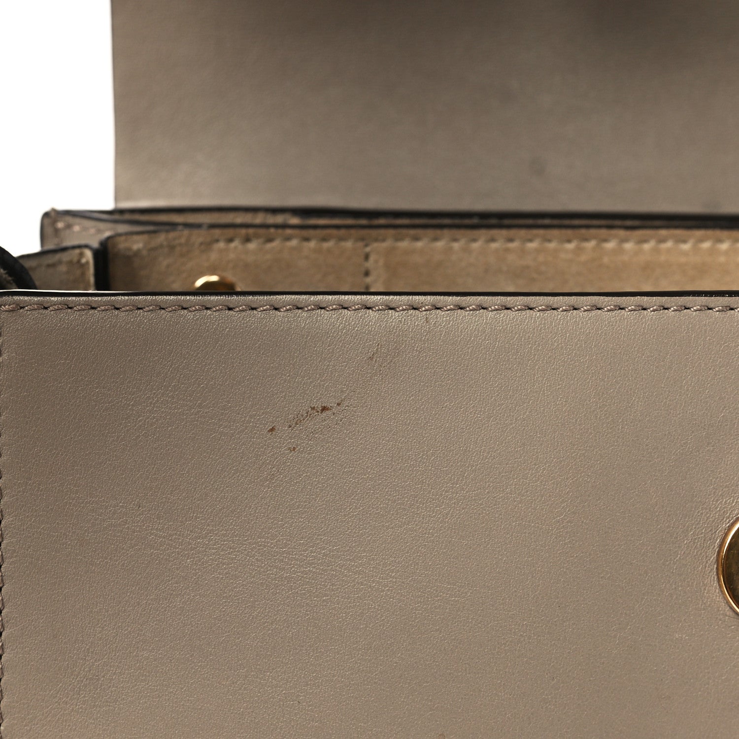 Chloe Suede Calfskin Small Faye Shoulder Bag Motty Grey 10 of 11