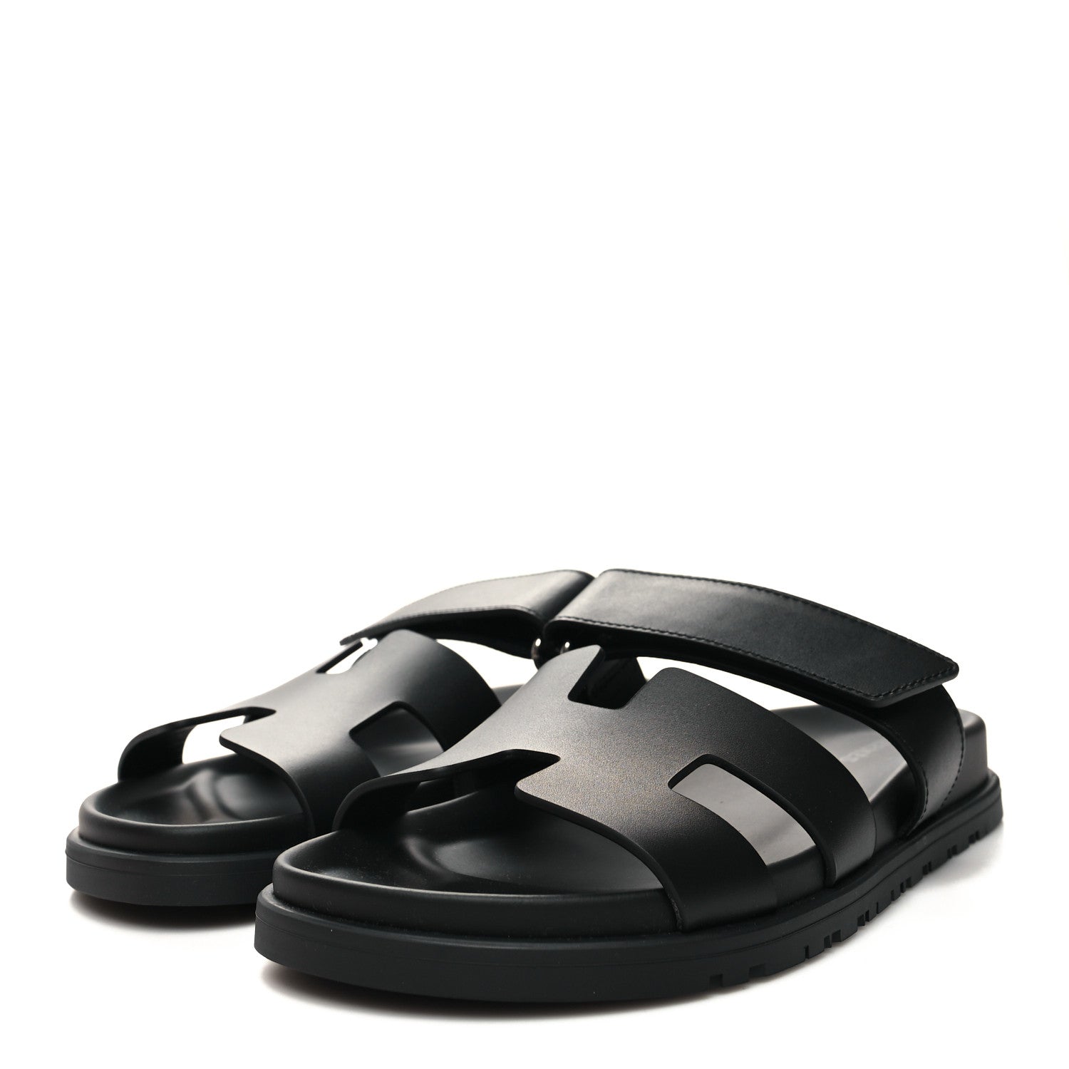 Hermes Calfskin Womens Chypre Sandals 39 Black 3 of 9