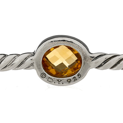David Yurman Sterling Silver Citrine 3mm 4 Station Bangle Bracelet 3 of 3