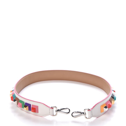 Fendi Vitello Dolce Plexiglass Bi-Color Studded Strap You White Ice Cuoio Multicolor 5 of 5