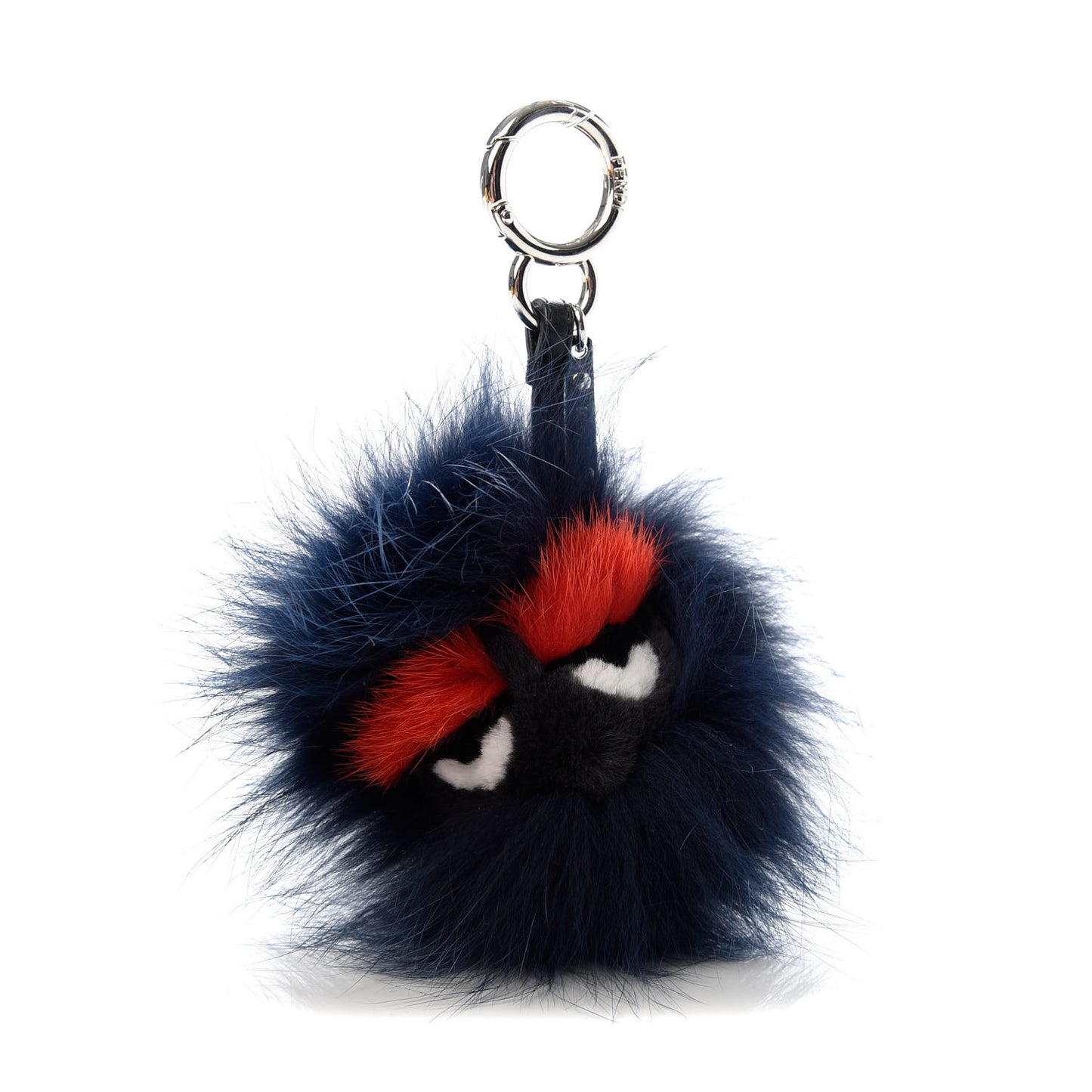 Rabbit Fox Mink Fur Freak Monster Bag Bug Charm Dark Red Navy